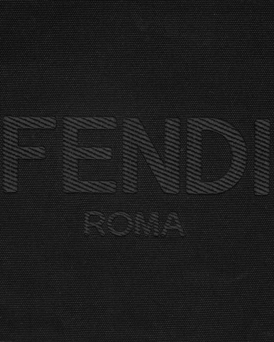 Fendi Vitello Grace canvas logo black clutch bag