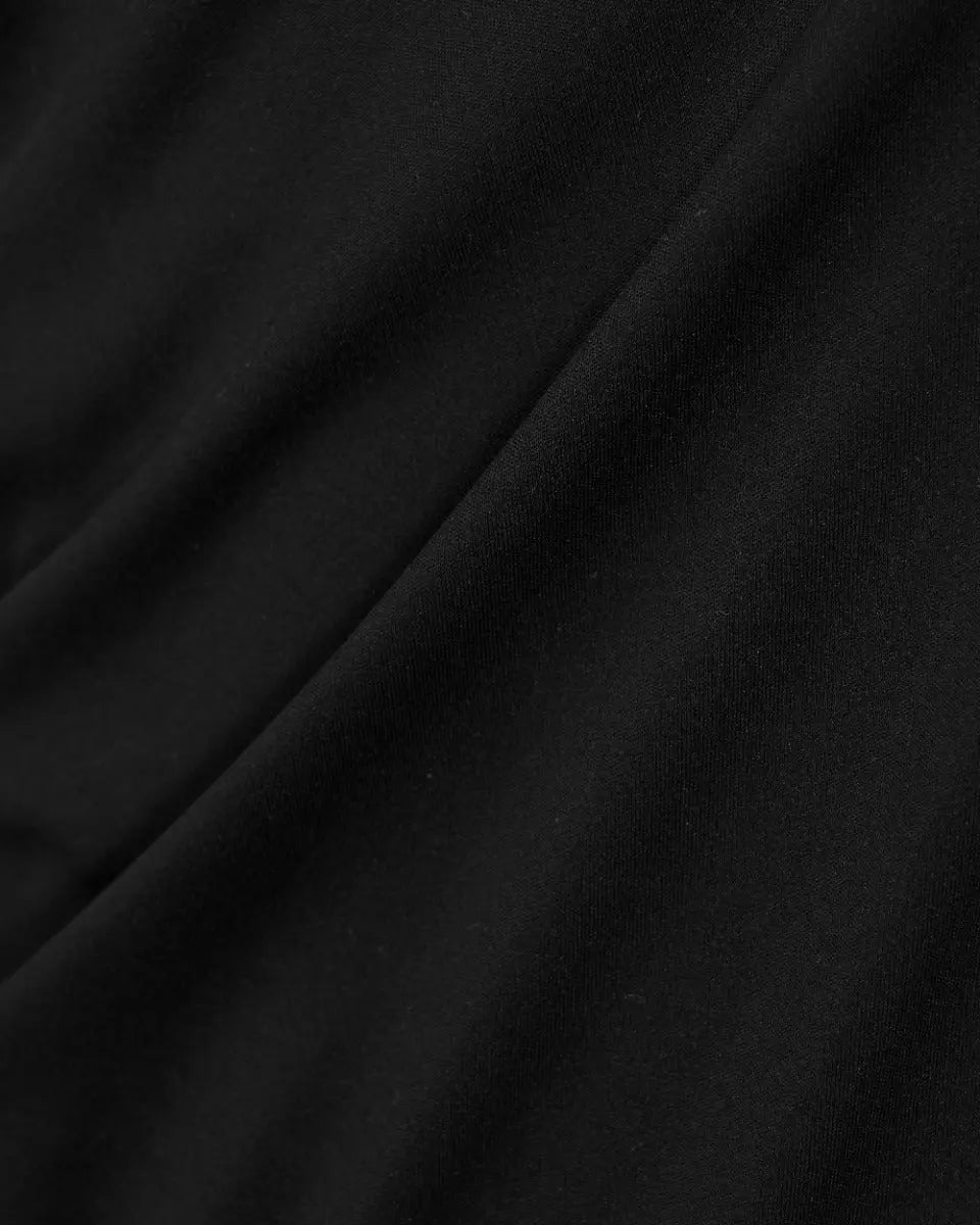 Ferragamo black asymmetric draped long sleeve dress