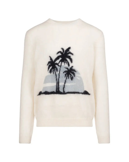 Saint Laurent Palm Tree cream white sweater Saint Laurent