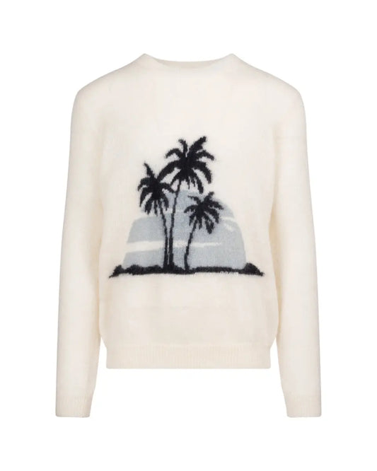 Saint Laurent Palm Tree cream white sweater Saint Laurent