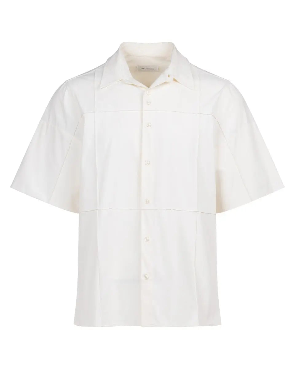 Wales Bonner Blue Duets ecru short sleeve shirt