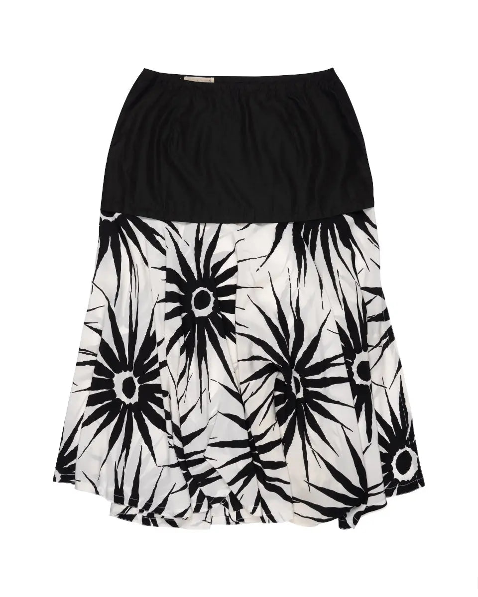 Gianni Versace abstract floral black panelled maxi skirt heathen.store.poland