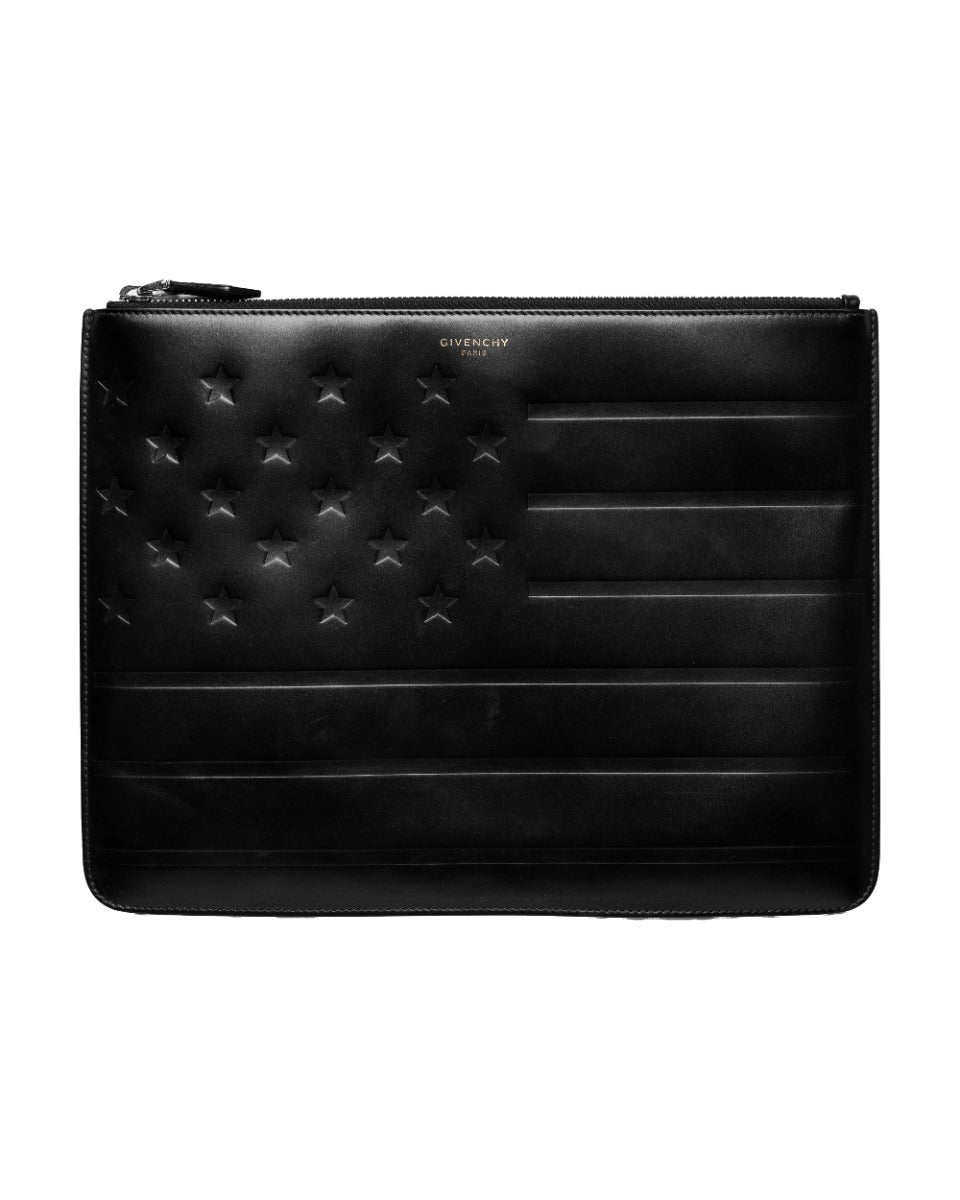 Givenchy American Flag embossed clutch bag Givenchy