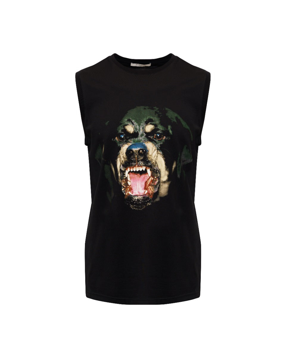Givenchy Rottweiler printed black tank top