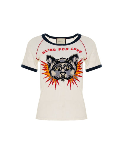 Gucci "Blind for Love" cat embroidery t-shirt Gucci