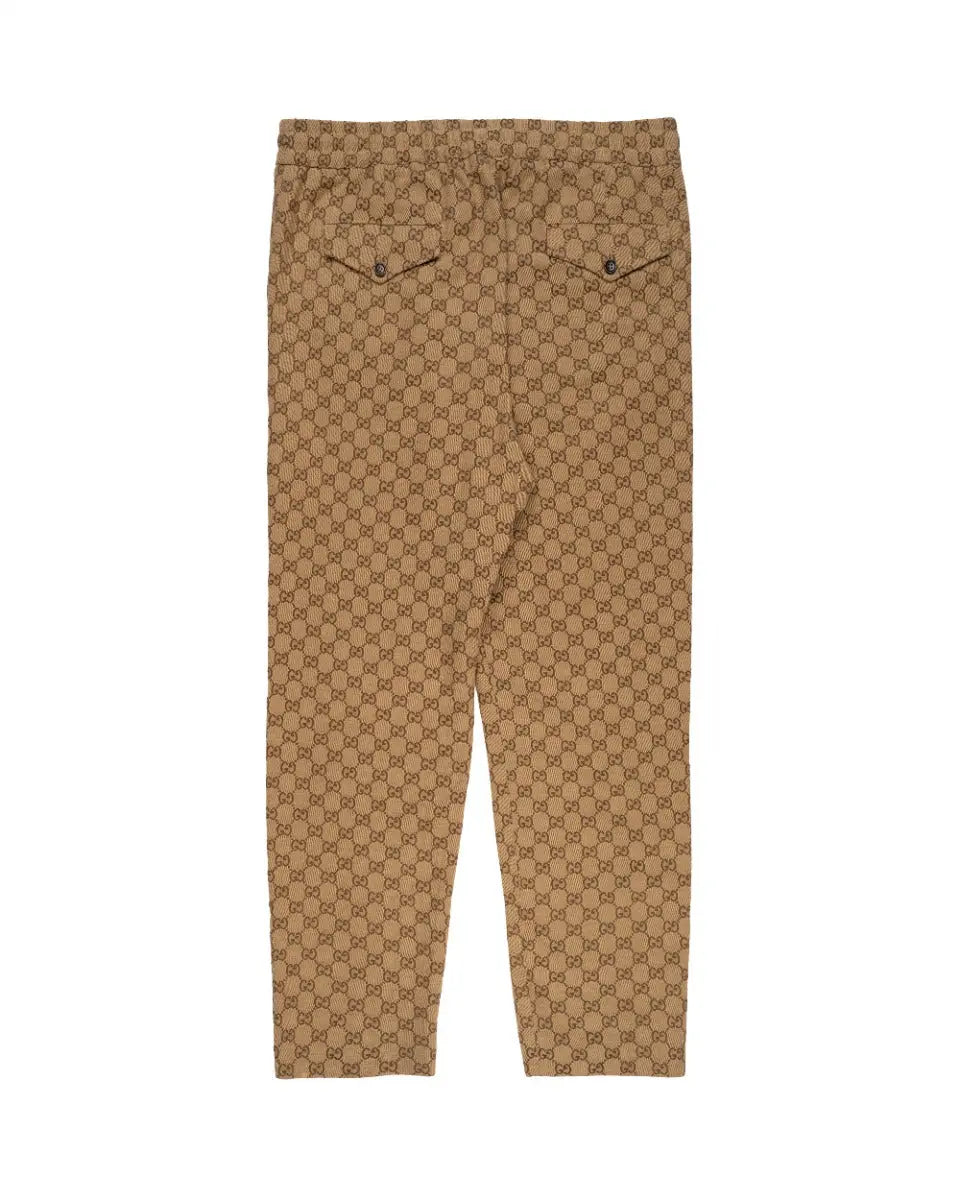 Gucci "GG" Camel monogram canvas sweat pants