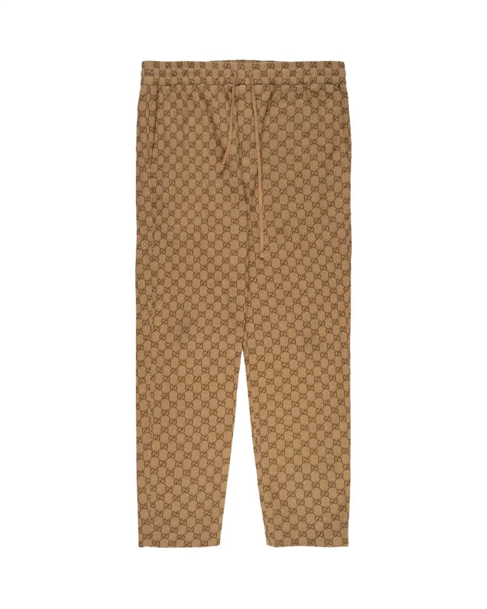 Gucci "GG" Camel monogram canvas sweat pants