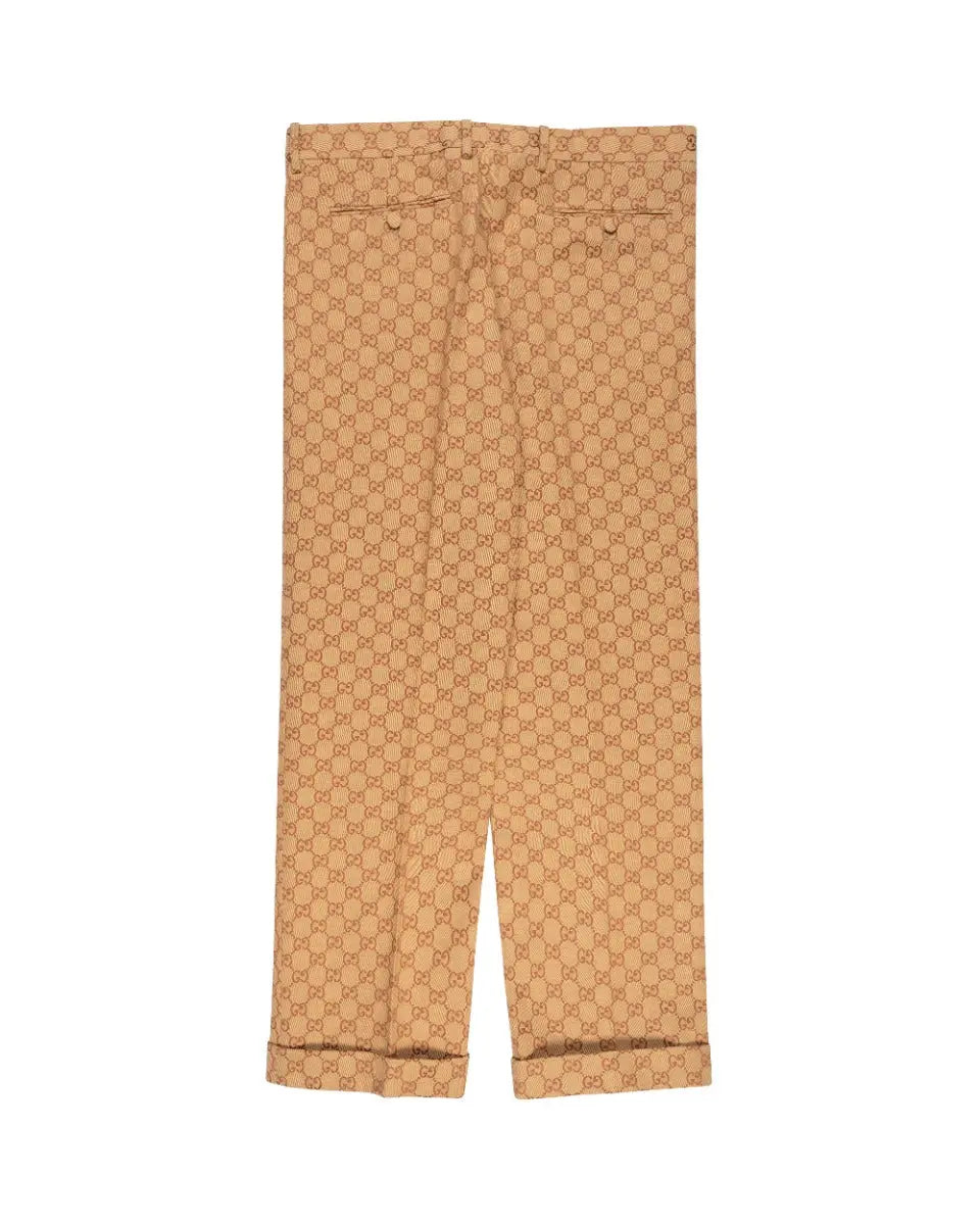 Gucci "GG" monogram canvas formal straight pants Gucci