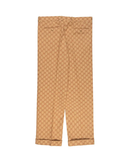 Gucci "GG" monogram canvas formal straight pants Gucci