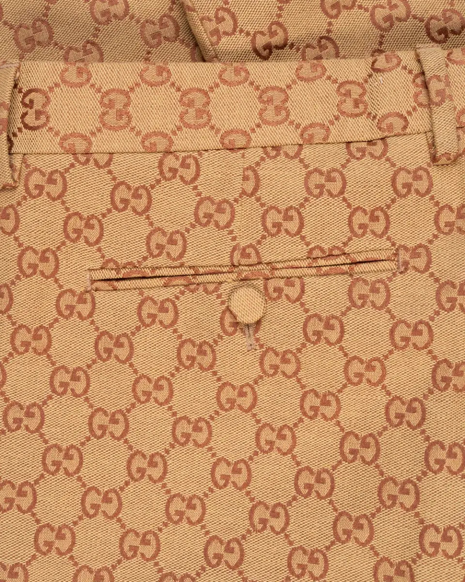 Gucci "GG" monogram canvas formal straight pants