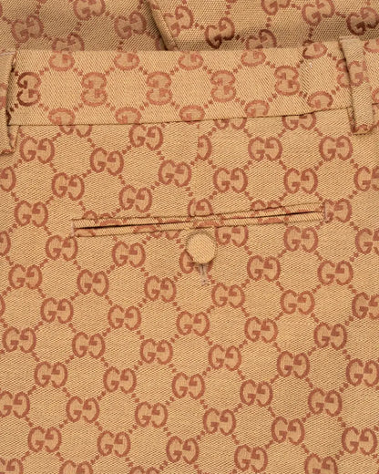 Gucci "GG" monogram canvas formal straight pants Gucci