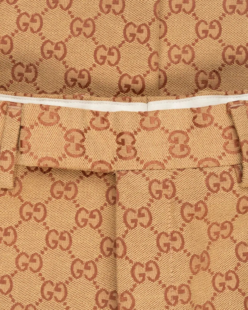 Gucci "GG" monogram canvas formal straight pants Gucci