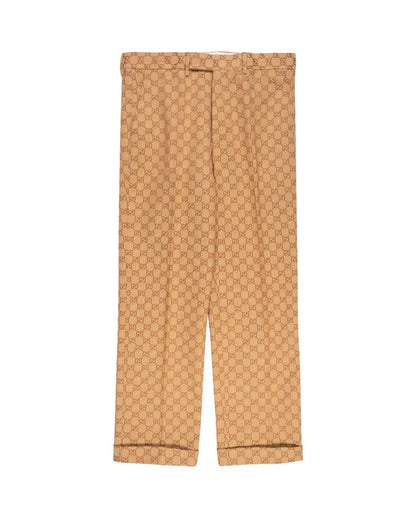 Gucci "GG" monogram canvas formal straight pants Gucci