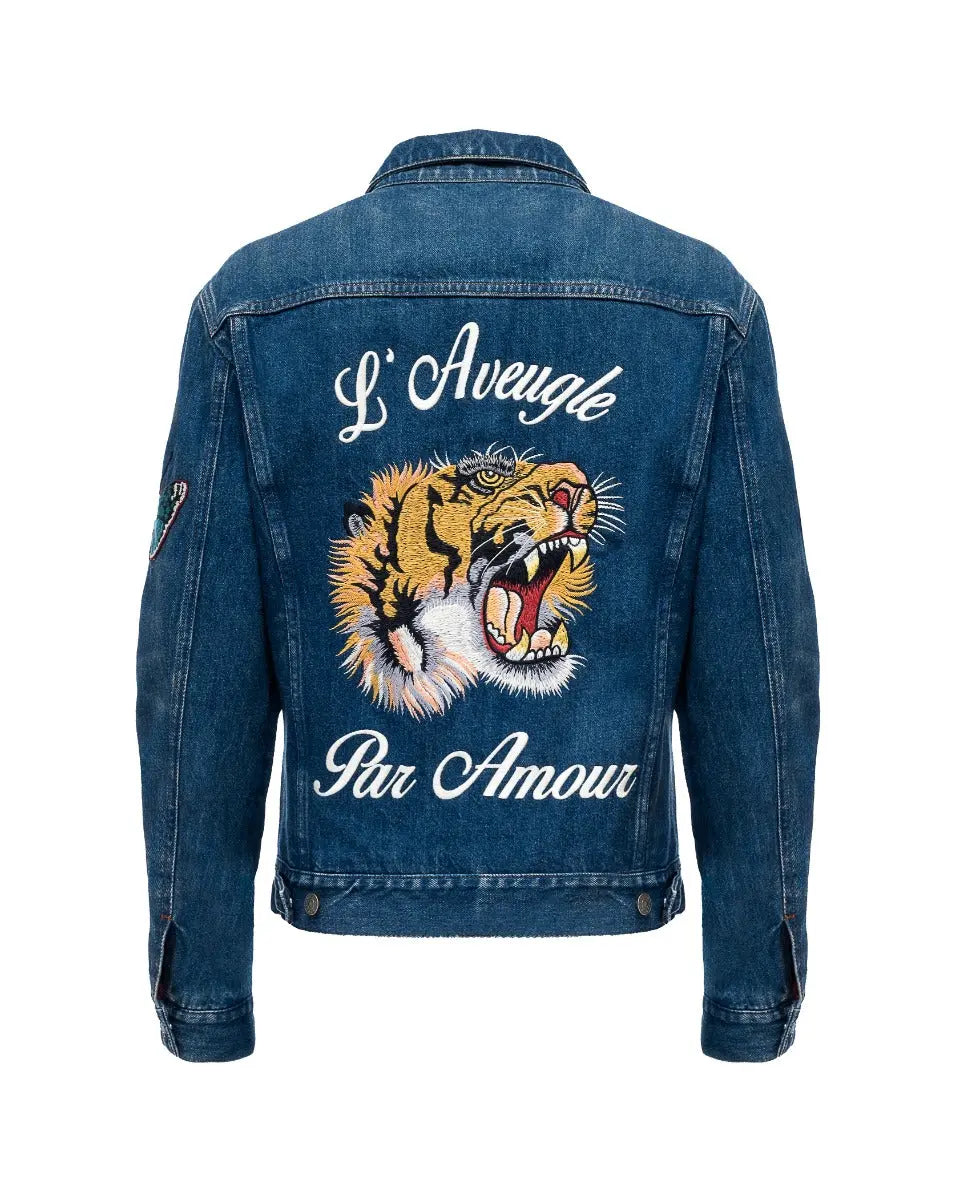 Gucci "L'Aveugle Par Amour" tiger denim jacket Gucci