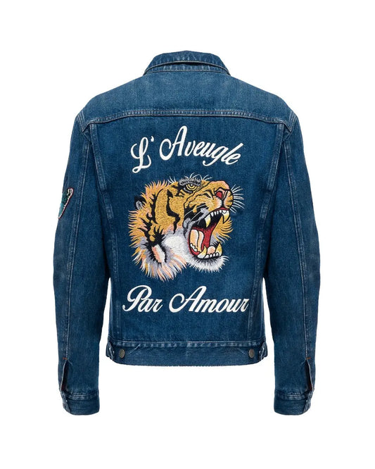 Gucci "L'Aveugle Par Amour" tiger denim jacket Gucci