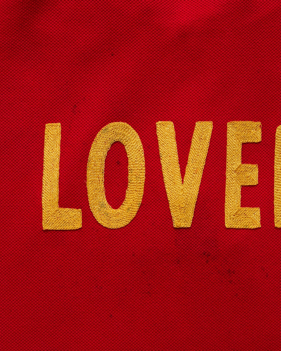 Gucci "Loved" red polo collar t-shirt