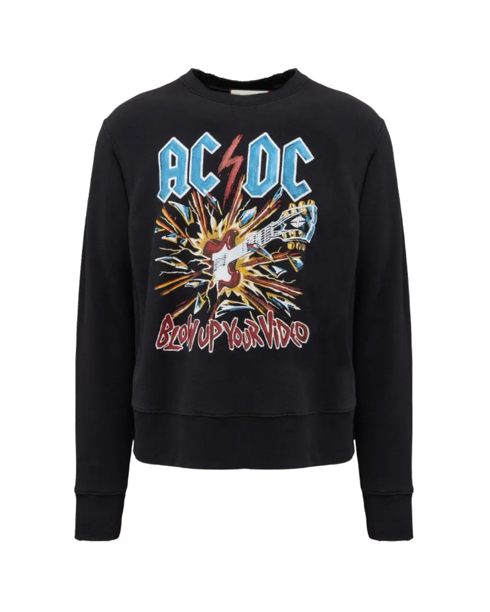 Gucci AC/DC "Blow Up Your Video" black crewneck sweatshirt