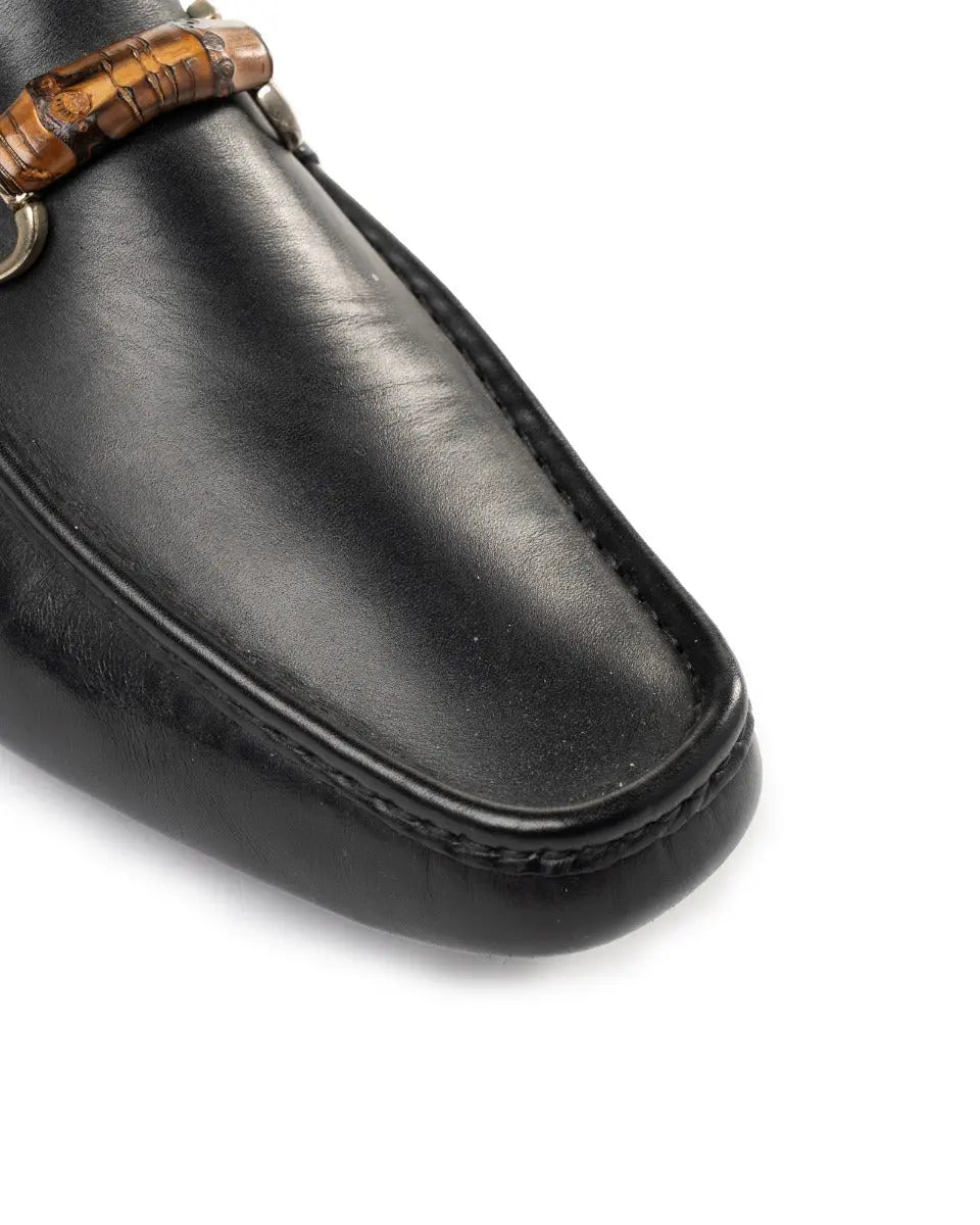 Gucci Bamboo Horsebit black leather shoes