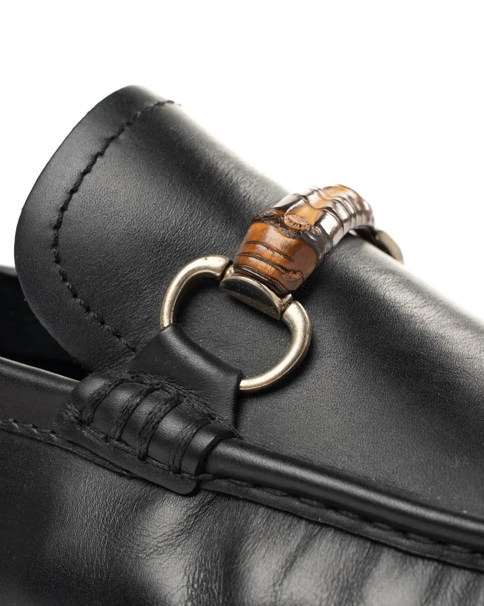 Gucci Bamboo Horsebit black leather shoes