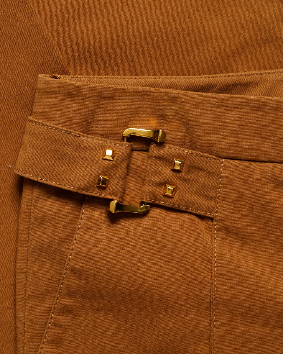 Gucci gold buckled tailored pants