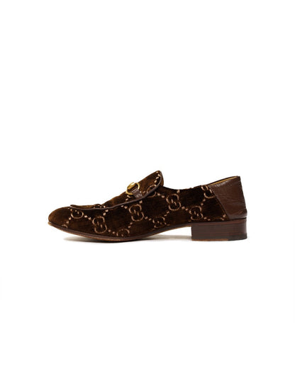 Gucci Jordaan Horsebit GG velvet monogram loafers Gucci