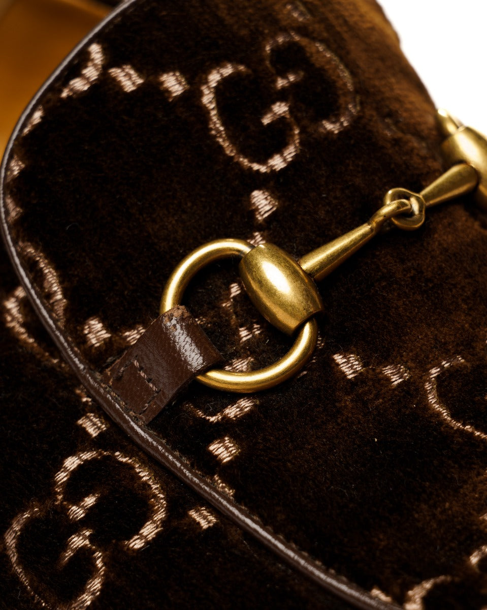 Gucci Jordaan Horsebit GG velvet monogram loafers