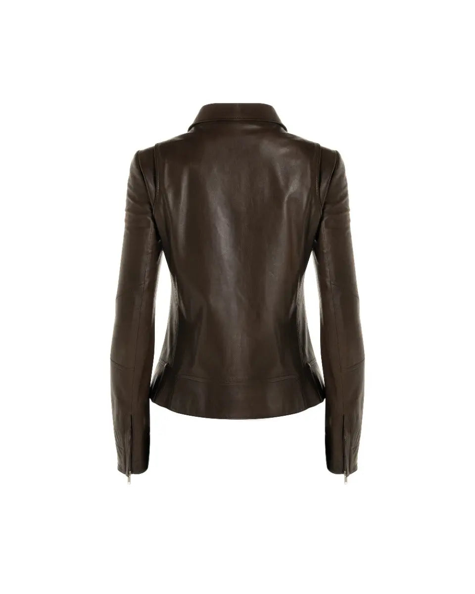 Gucci leather biker mud-brown jacket Gucci