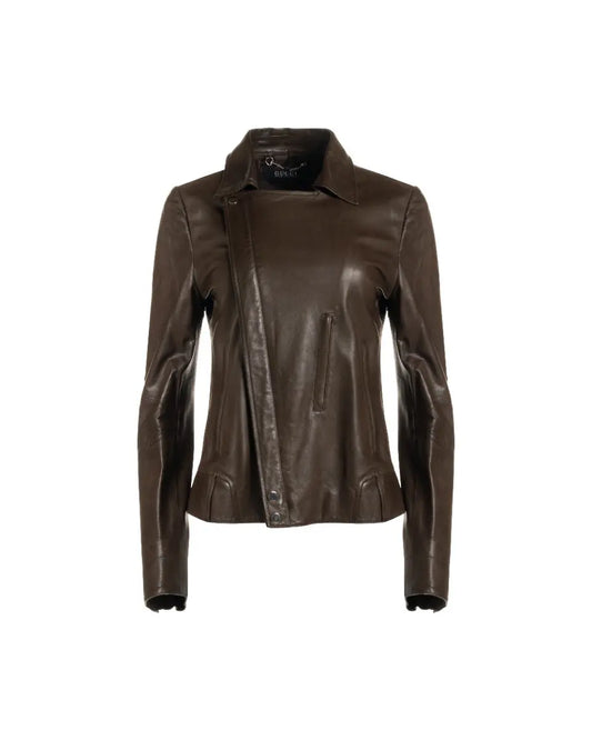 Gucci leather biker mud-brown jacket Gucci