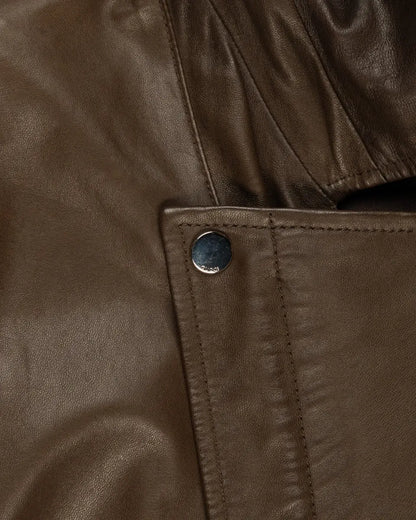 Gucci leather biker mud-brown jacket Gucci