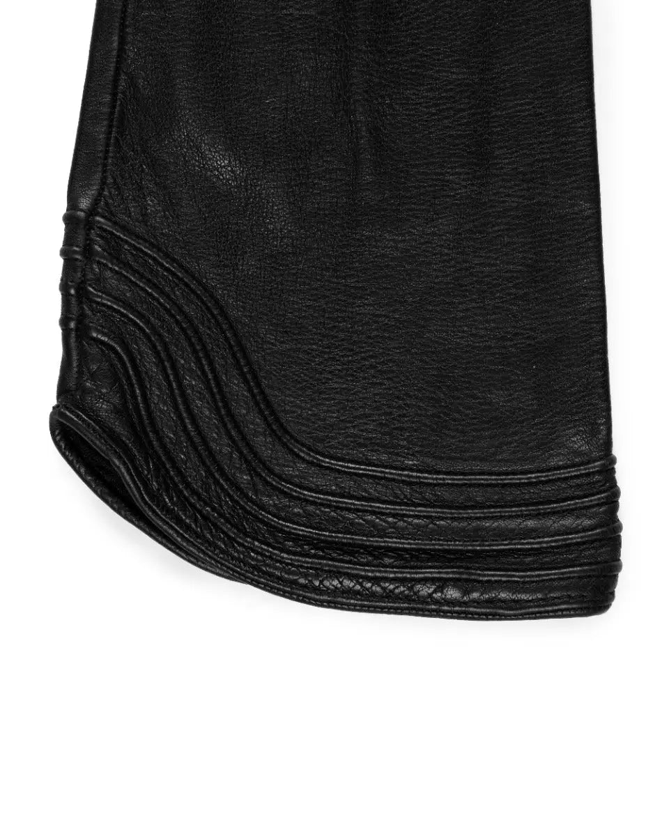 Gucci long leather moto gloves