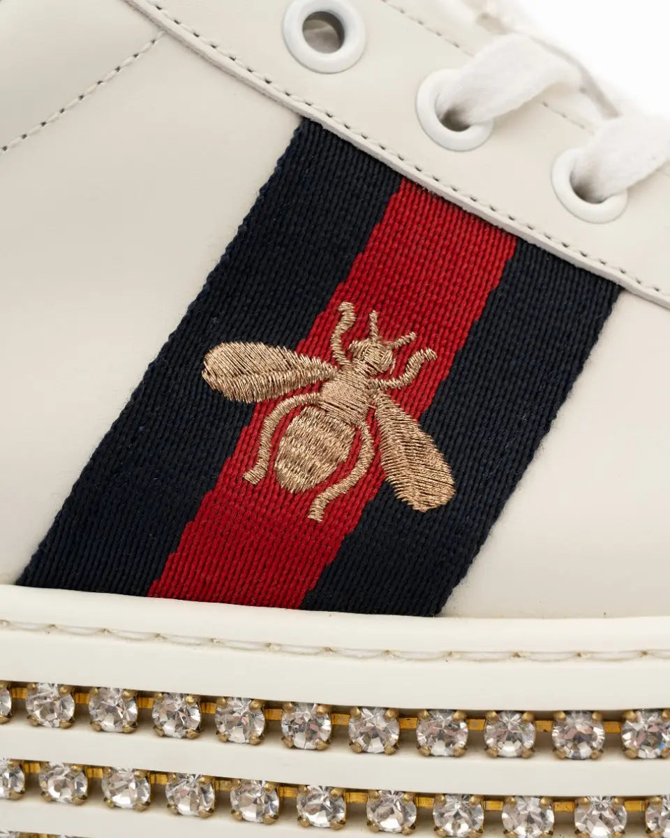 Gucci New Ace crystal platform sneakers