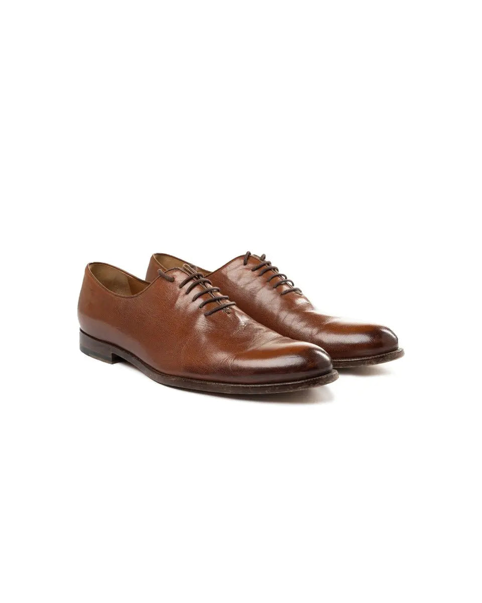 Gucci Oxford brown leather lace-up derby