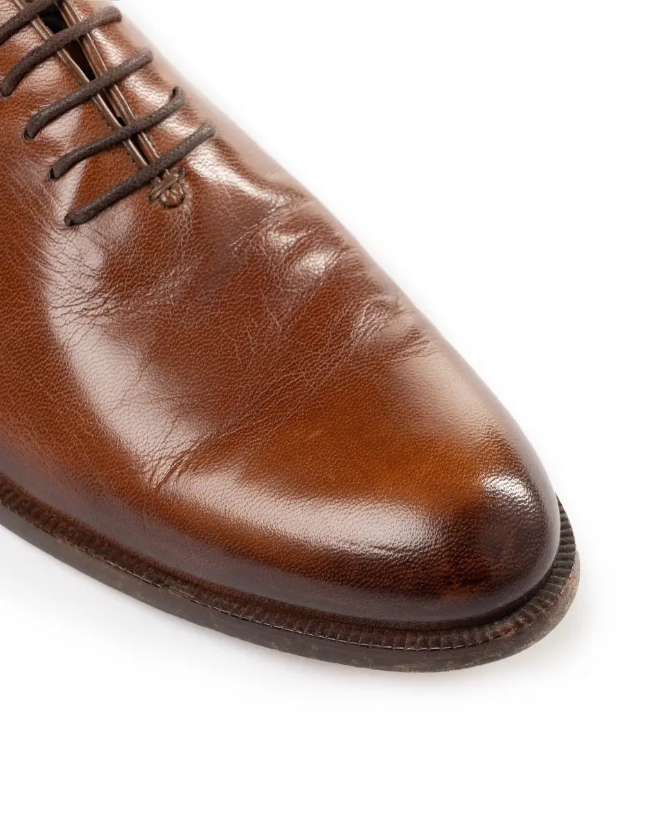 Gucci Oxford brown leather lace-up derby