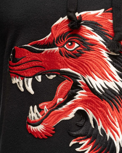 Gucci Guccify Wolf embroidered black hoodie Gucci