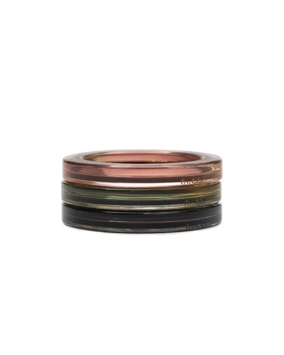 Gucci Ressin Bangle plexiglass transparent set of 3 bracelets