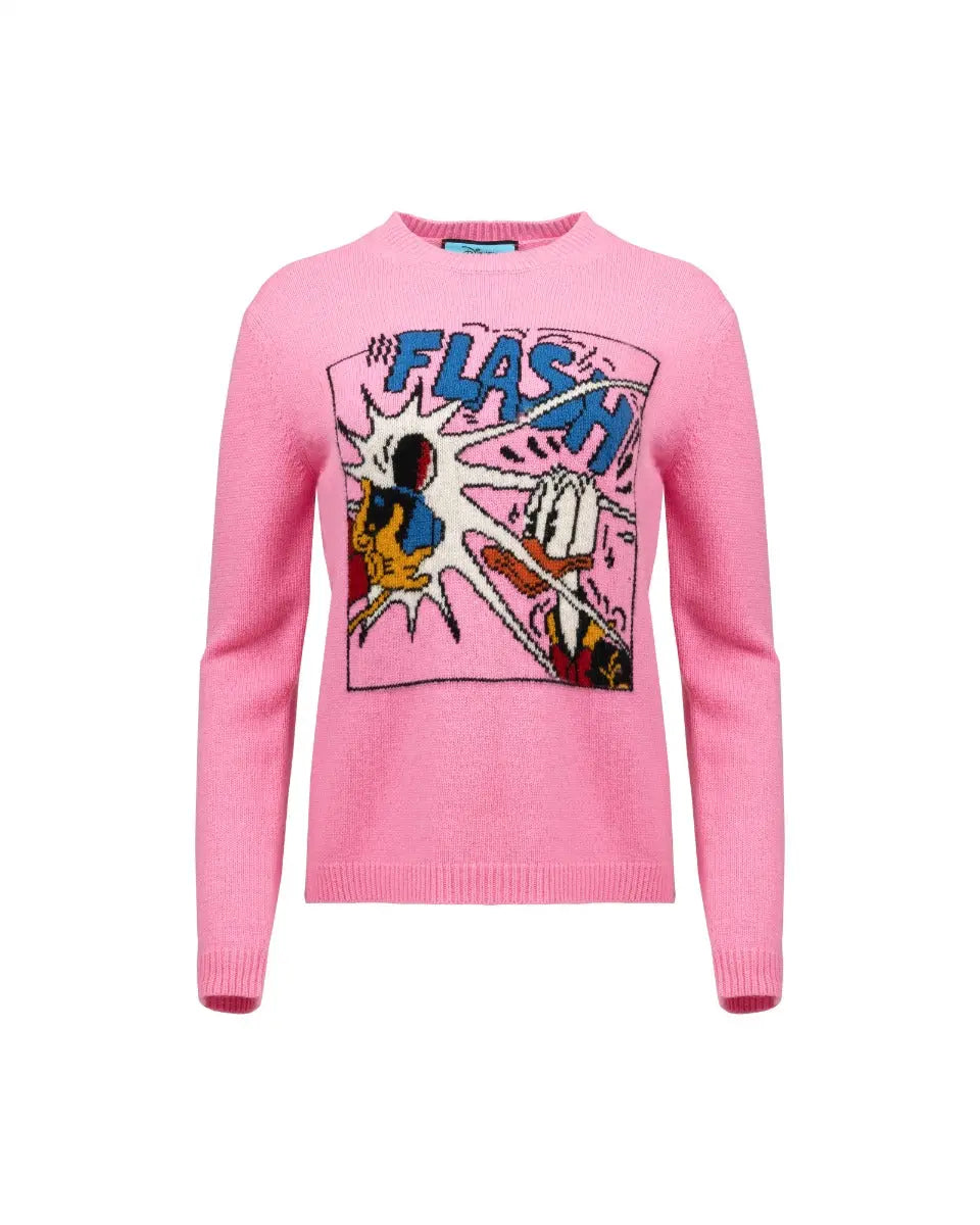 Gucci x Disney "Flash" Donald Duck Comic Pink Sweater