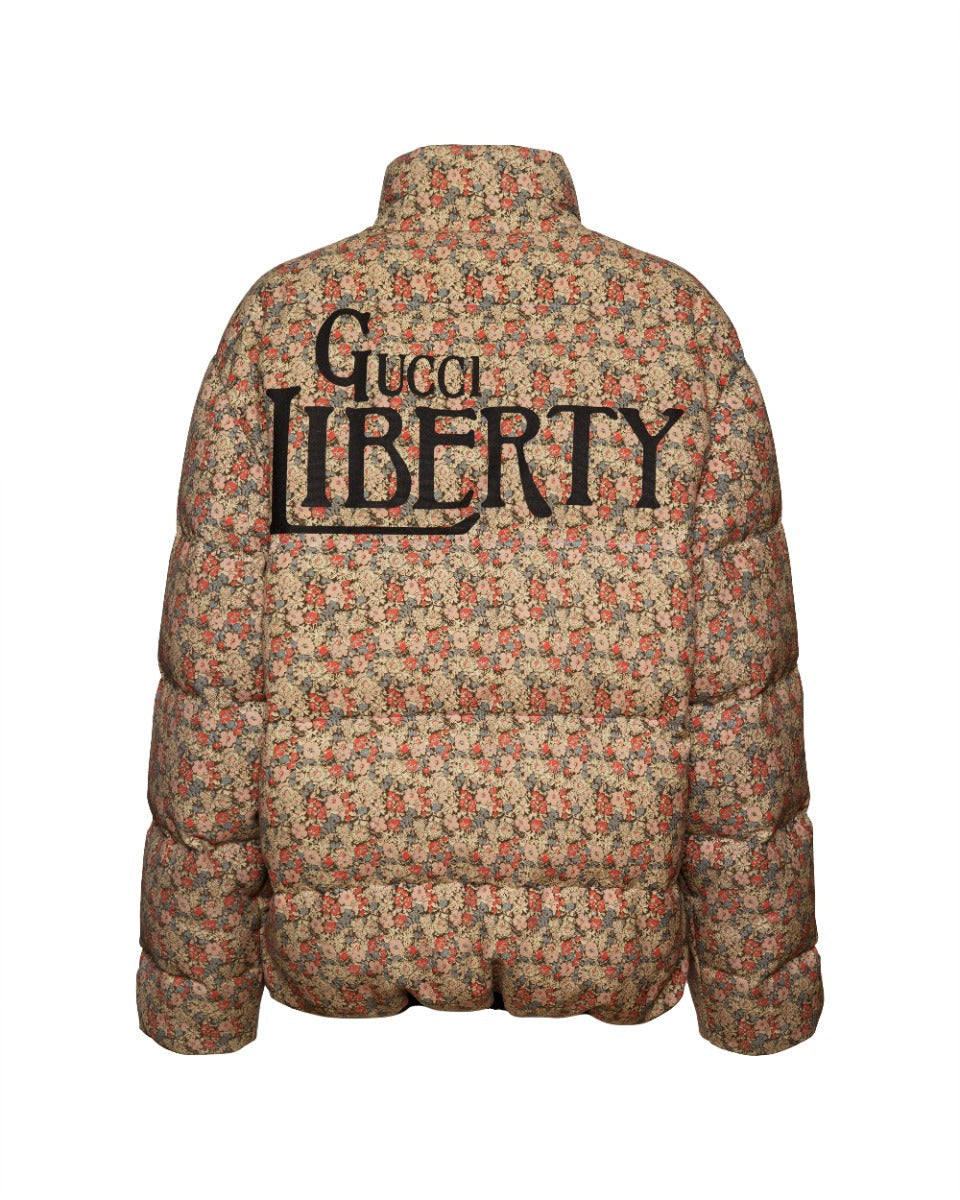 Gucci x Liberty London floral logo spellout down puffer jacket