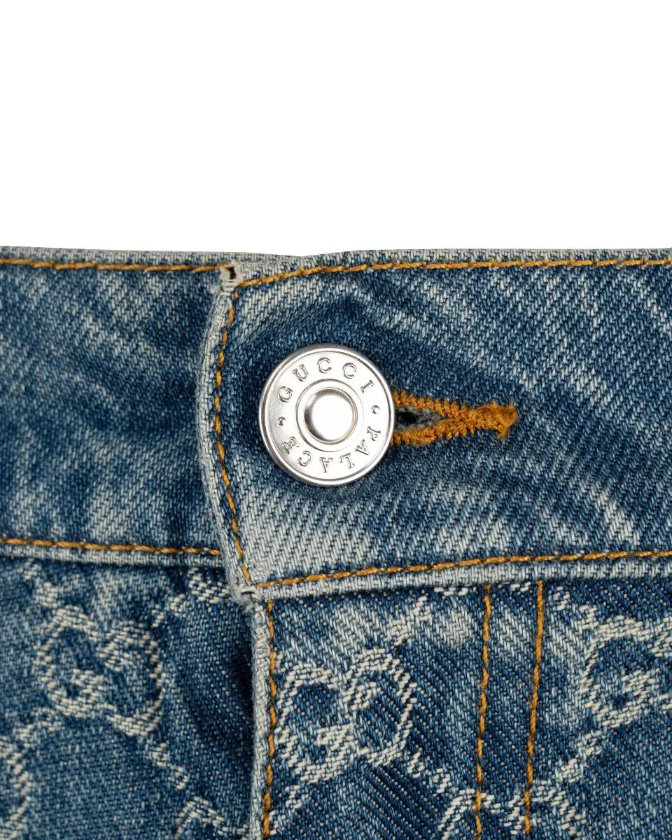 Gucci x Palace allover GG pattern studded bootcut jeans