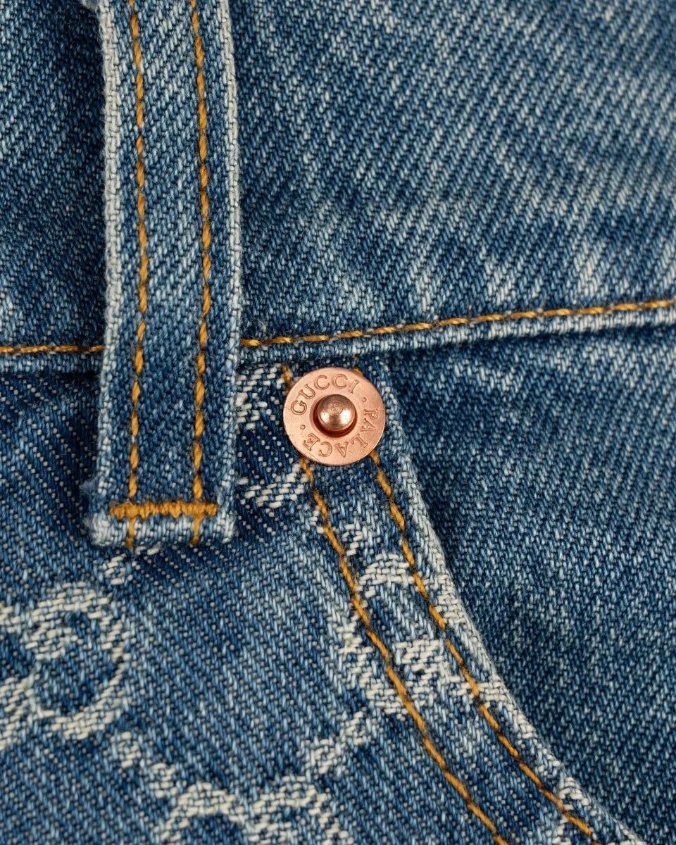 Gucci x Palace allover GG pattern studded bootcut jeans Gucci