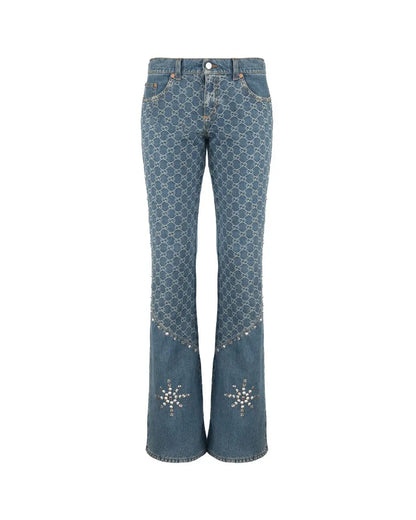 Gucci x Palace allover GG pattern studded bootcut jeans Gucci