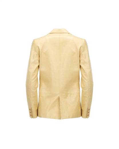 Helmut Lang Taupe single-breasted leather blazer jacket Helmut Lang