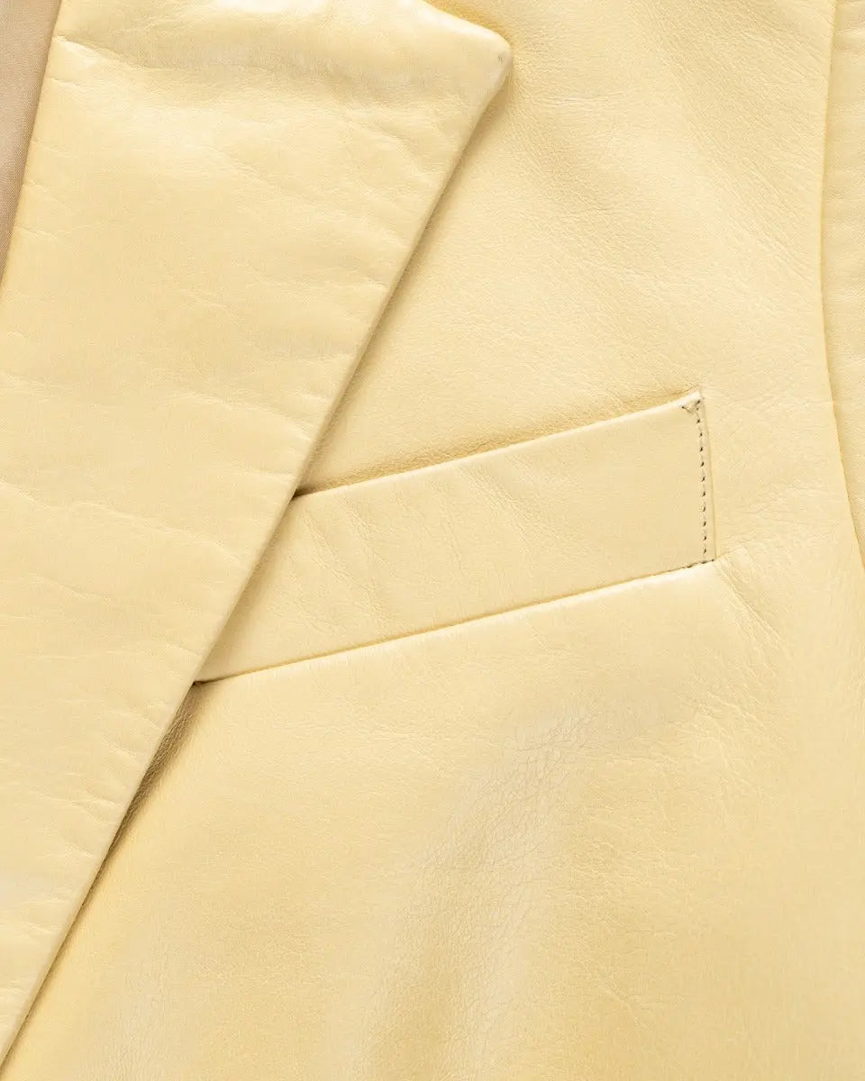 Helmut Lang Taupe single-breasted leather blazer jacket Helmut Lang