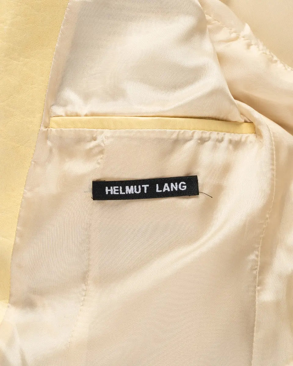 Helmut Lang Taupe single-breasted leather blazer jacket Helmut Lang