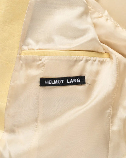 Helmut Lang Taupe single-breasted leather blazer jacket Helmut Lang