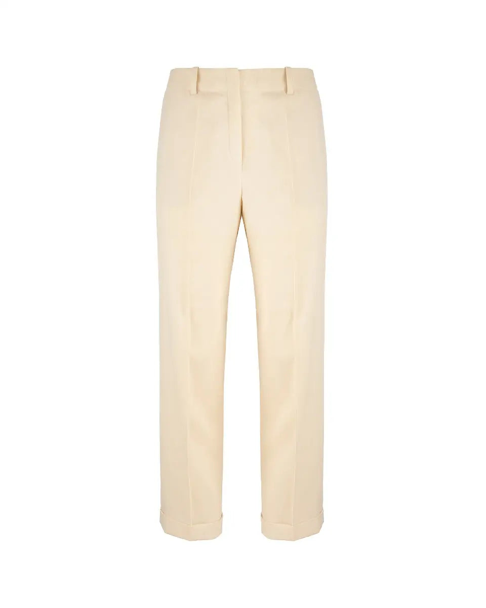 Hermès cream white straight trousers