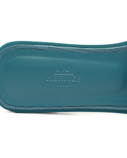 Hermes Oran Gris Antarctique lizard leather sandals Hermès