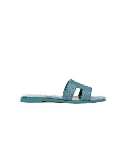 Hermes Oran Gris Antarctique lizard leather sandals Hermès