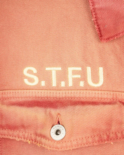 Heron Preston S.T.F.U. distressed faded canvas jacket Heron Preston
