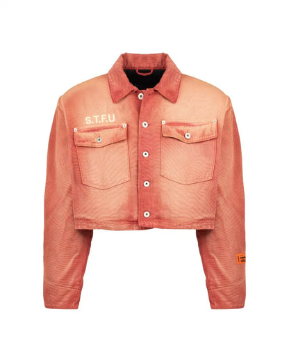 Heron Preston S.T.F.U. distressed faded canvas jacket Heron Preston