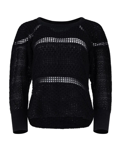 Isabel Marant black crochet raglan sleeves sweater Isabel Marant